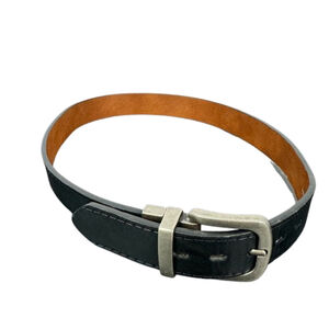 Levi’s Mens Belt M 26-28 Black Brown Genuine Leather Work Casual Jeans Authentic